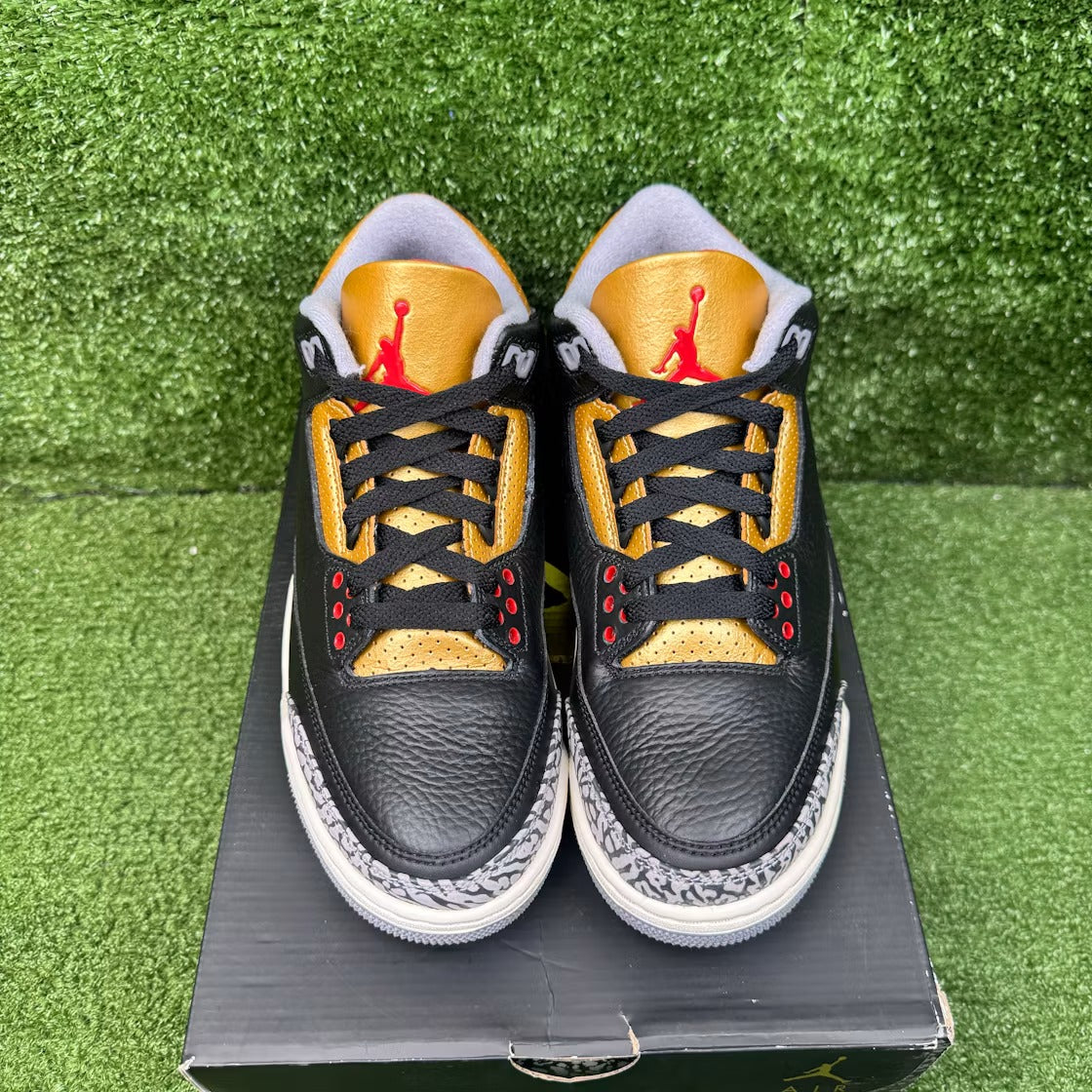 Used - Air Jordan 3 Retro Black Cement Gold (Women's) - US W 9 - detail 2