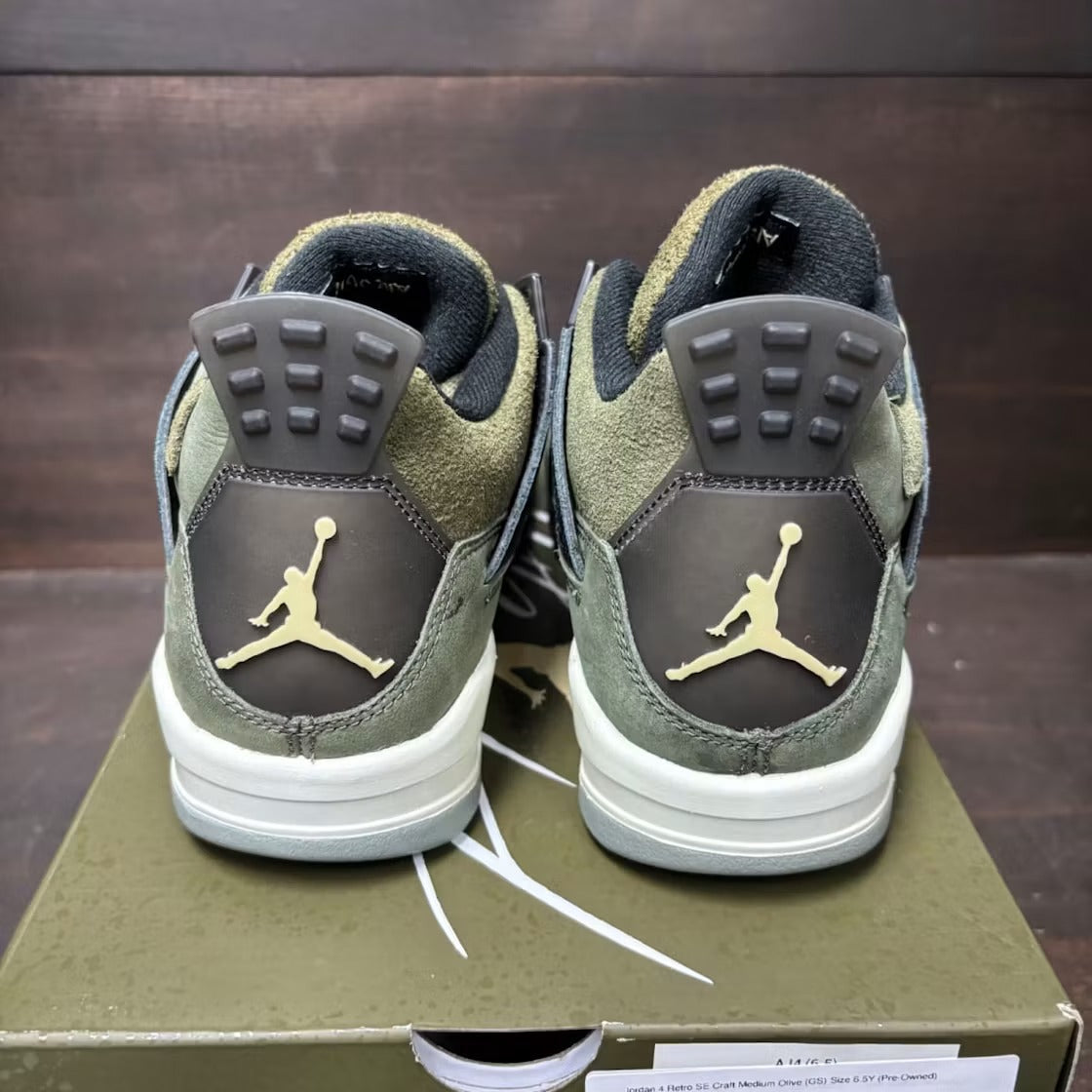 Used - Air Jordan 4 Retro SE Craft Medium Olive (GS) - US 6.5Y - detail 4